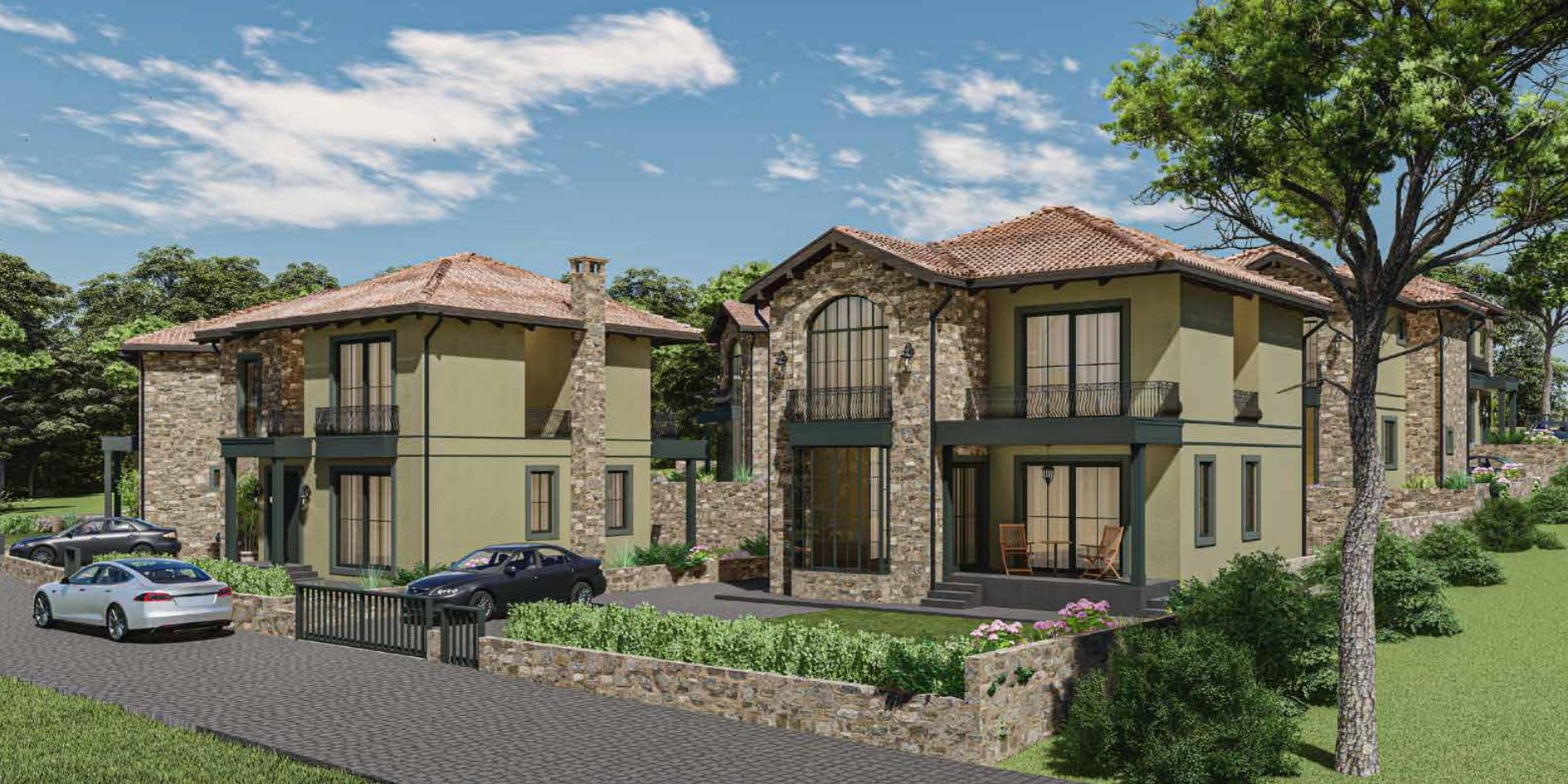 Zentaş Baia taş cepheli villa mimarisi